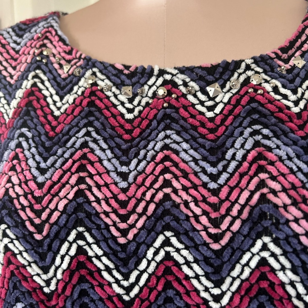 Alfred Dunner Zigzag Multicolor Pattern Blouse To… - image 3